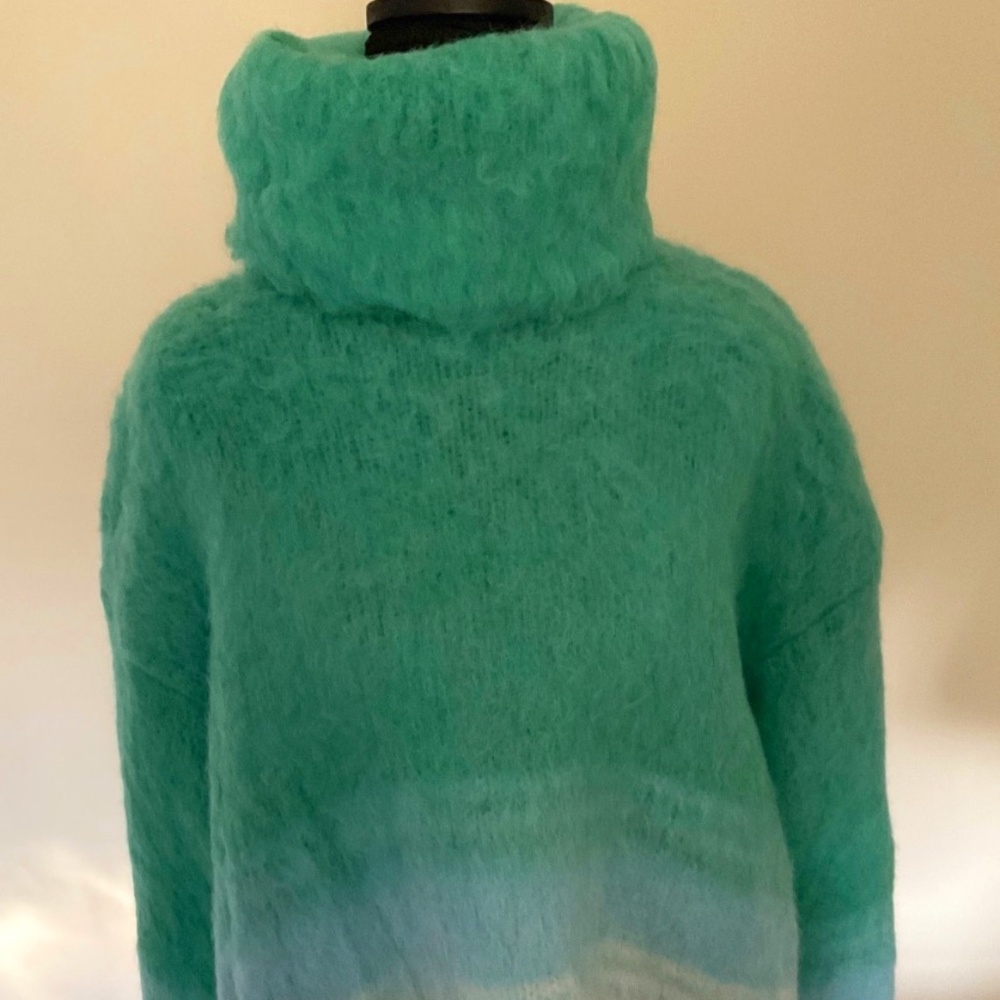Tanya Taylor Oversized Alpaca Wool Blend Turtleneck Sweater – Green - Size M